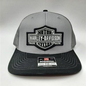 HD Biker Richardson 112 Trucker Cap Hat Mesh Snapback Harley Davidson Patch Retr